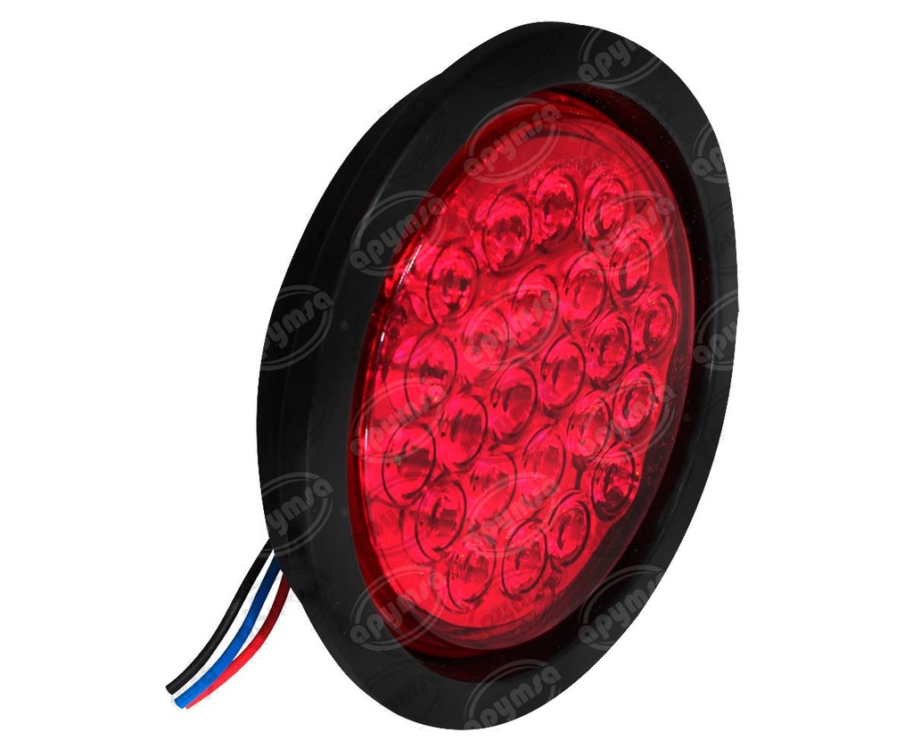 PLAFON LEDS MICA ROJA TRASERO 4" 24 LEDS 12V SELLADO UNIVERSAL