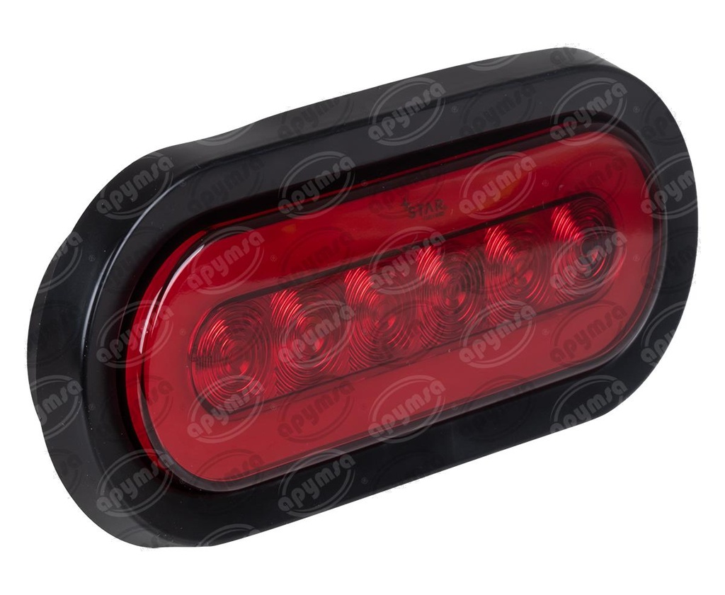 PLAFON LEDS ROJO TRASERO 12-24V OVALADO GEL STAR 1780020