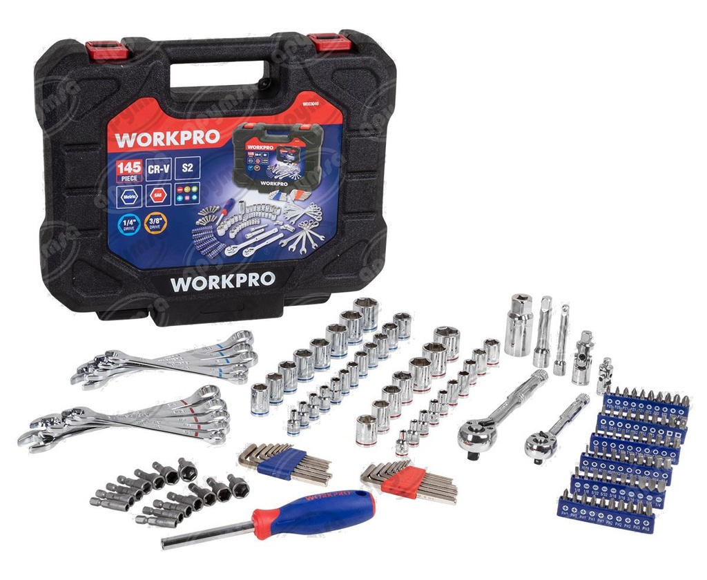 KIT HERRAMIENTA AUTOMOTRIZ PROFESIONALES 145 PC WORKPRO W003046WE