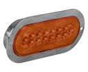 PLAFON LEDS MICA AMBAR 14 LEDS LEDS 12V OVALADO CON GEL ALTA-BAJA ESTROBO ICA BISEL CROMAD NACIONAL GEL08-AM 