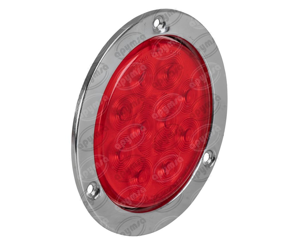 PLAFON LEDS ROJO TRASERO MICA ROJA 4" 10 LEDS 12V SELLADO METALICO ATORNILLABLE TECNOLAMP 776-R