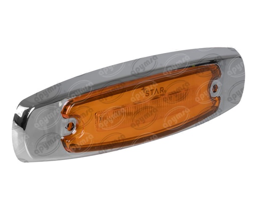 [GT1780007] PLAFON LEDS AMBAR POSICION LATERAL 12-24V BISEL CROMADO GEL STAR 1780007