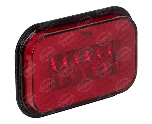 [GT1780024] PLAFON LEDS ROJO TRASERO 12-24V CUADRADO GEL STAR 1780024