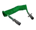 CABLE 7 HILOS ESPIRAL COLOR VERDE C/CONECTO.MACHOS ABS