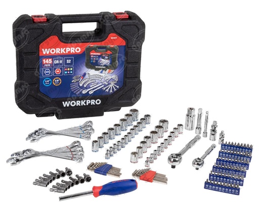 [GT0270377] KIT HERRAMIENTA AUTOMOTRIZ PROFESIONALES 145 PC WORKPRO W003046WE